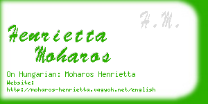henrietta moharos business card